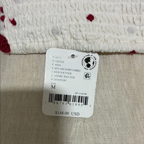 Free People White and Red Embroidered Halter Top - Picture 6 of 9